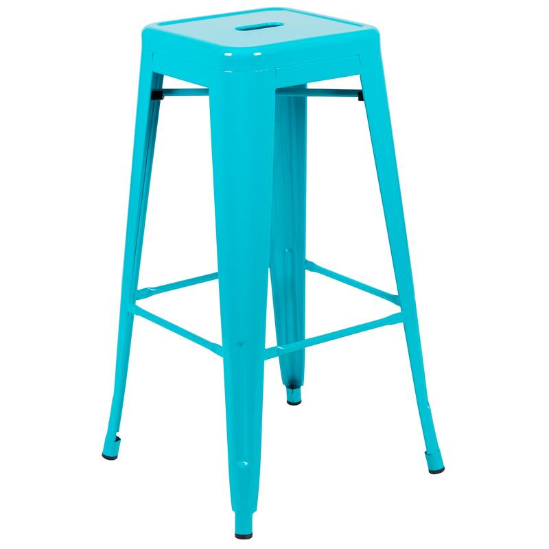 Metal 30-inch High Indoor Stackable Bar Stool (Set of 4)
