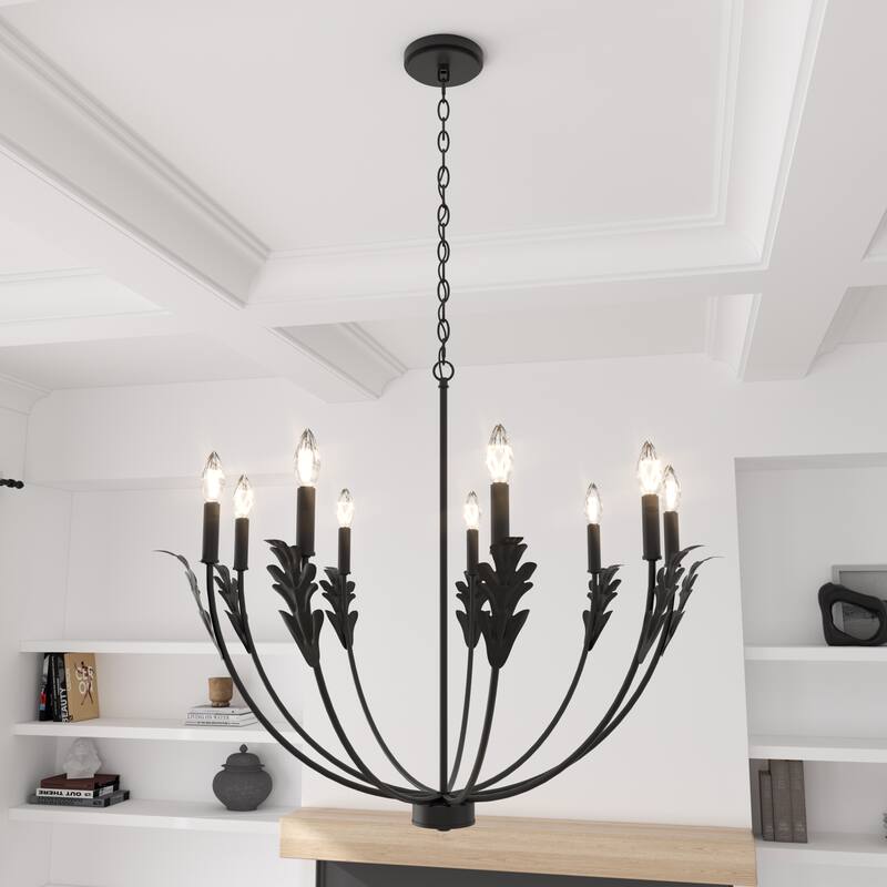 Acroma Black Vintage Leaf Pattern Pendant Light Ideal for Living Room Lighting