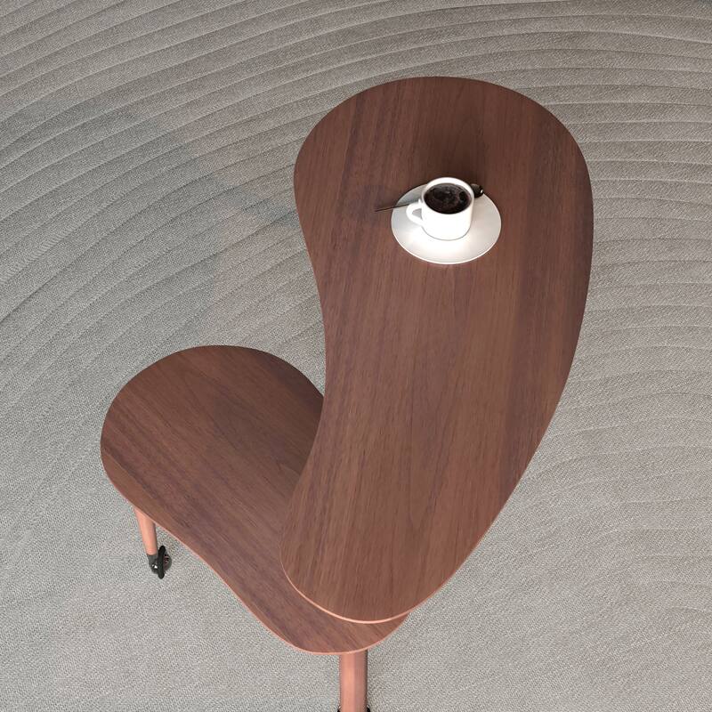 GDFStudio - Eulalia 360 Degree Rotating Nesting Coffee Table Set with Solid Rubberwood Legs