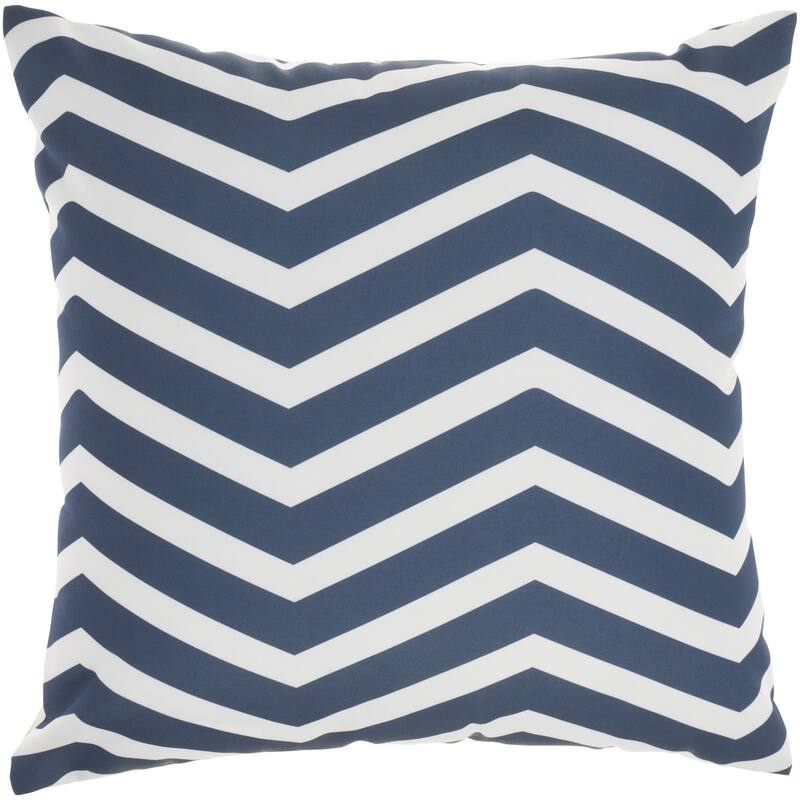 20" Beige Blue and Ivory Floral Indoor Outdoor Throw Pillow - 20" x 20"