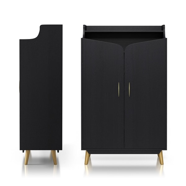 DH BASIC Chic Mid-Century Modern Black with Gold 15-Pair Double