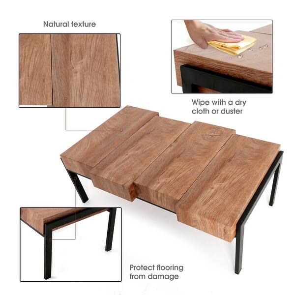 Shop Modern Mid Century Coffee Table For Living Room Rustic Wood