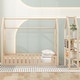 preview thumbnail 4 of 62, Floor Bed House Bed Fence-shaped Guardrail Frame Creativity House Bed with Fence and Detachable Storage Shelves