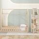 preview thumbnail 3 of 14, Twin Size Wood Kid's Bed, House Bed with Fence and Customizable Storage Shelves