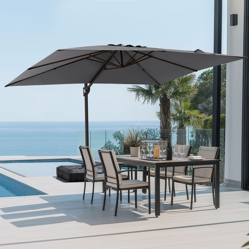 Pellebant Outdoor Patio 9 FT x 12 FT Cantilever-Offset Umbrella with Base