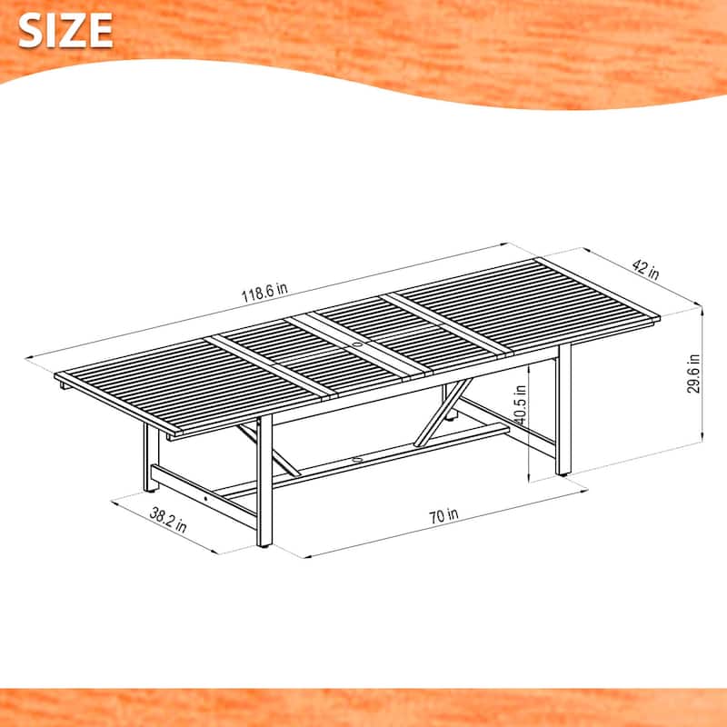 Amazonia Helen 11 piece FSC Wood Extendable Dining Set with Cushions