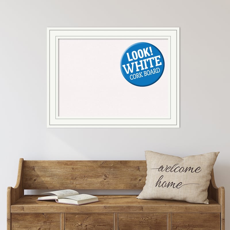 Framed White Cork Board, Craftsman White