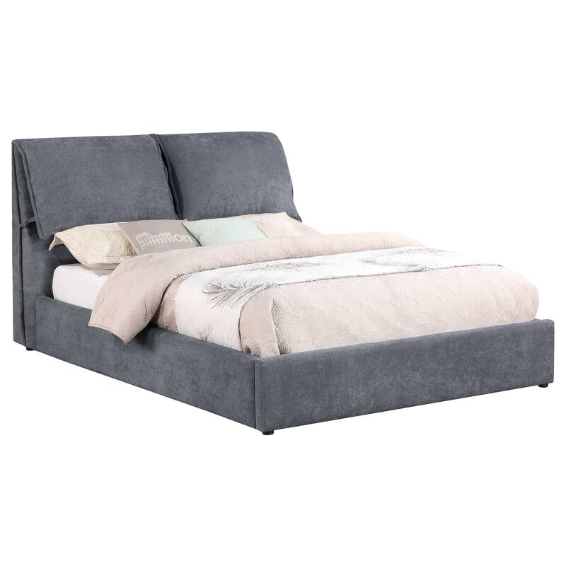 Laurel Upholstered Platform Bed Dark Grey