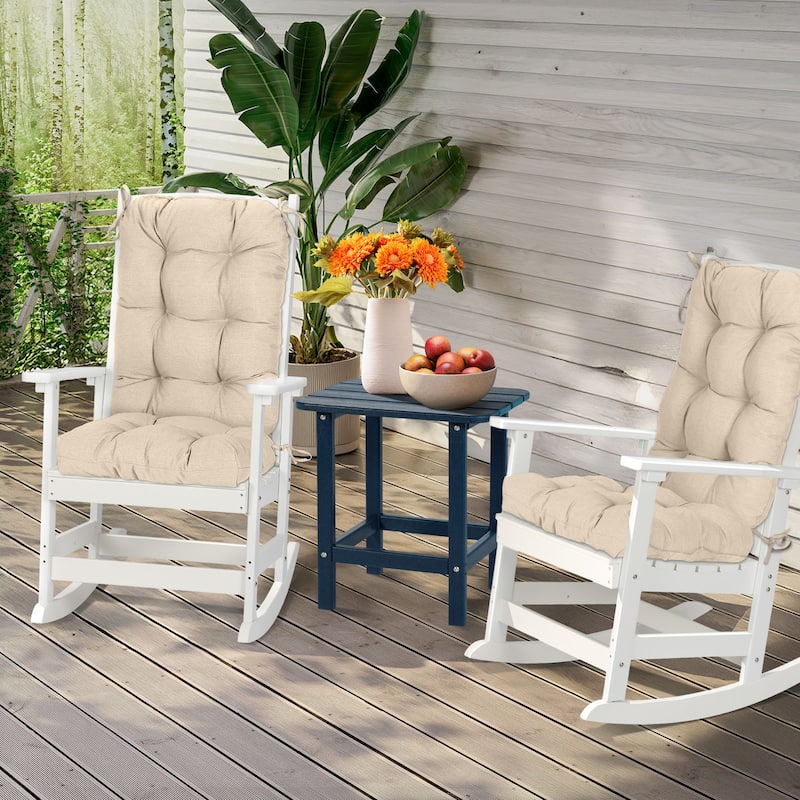 Aoodor Outdoor 42"x 20" x5" Tufted Back Cushions Patio Replacement Chair Cushion, Set of 2