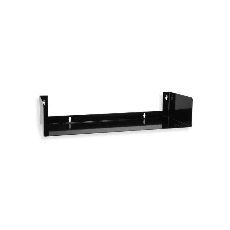 Wallniture Bali U Shape Floating Shelf, 17'' Metal Bookshelf, Wall Mount Shelving, White/Black options