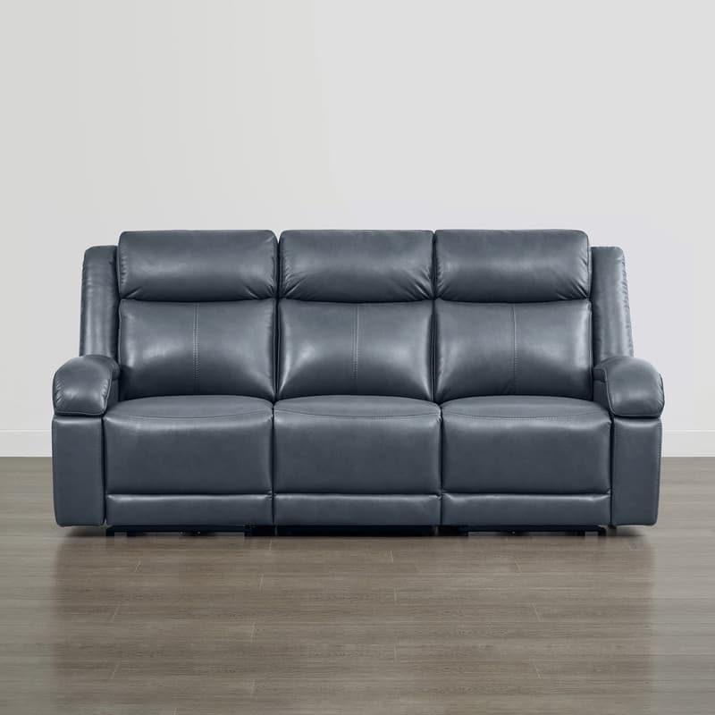 Spruce & Spring Hadlee Genuine leather Reclining Sofa with Multi-Function Console.