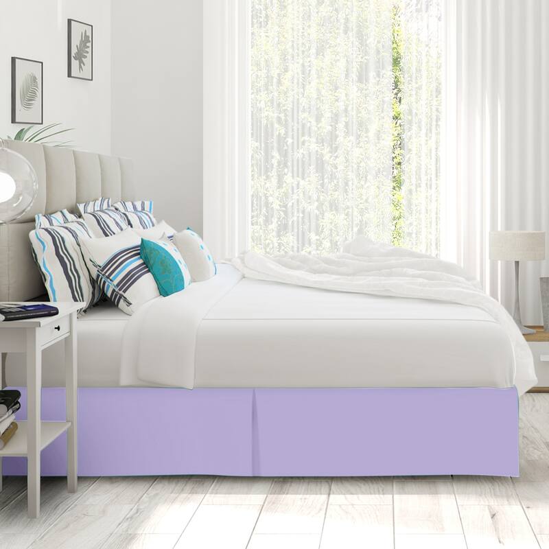 Clara Clark Pleated Bed Skirt-14 inch Tailored Drop - Soft Double Brushed Premium Microfiber Ruffle Bed Skirt - Includes 8 Pins