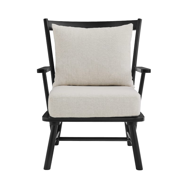 Modern Solid Wood Accent Chairs Set of 2 with Removable Cushion - 22.4 in. W x 27.5 in. D x 34 in. H