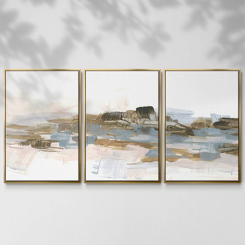 Tide Pool Serenity II - Multi Piece Framed Canvas - 26 x 40 - Gold