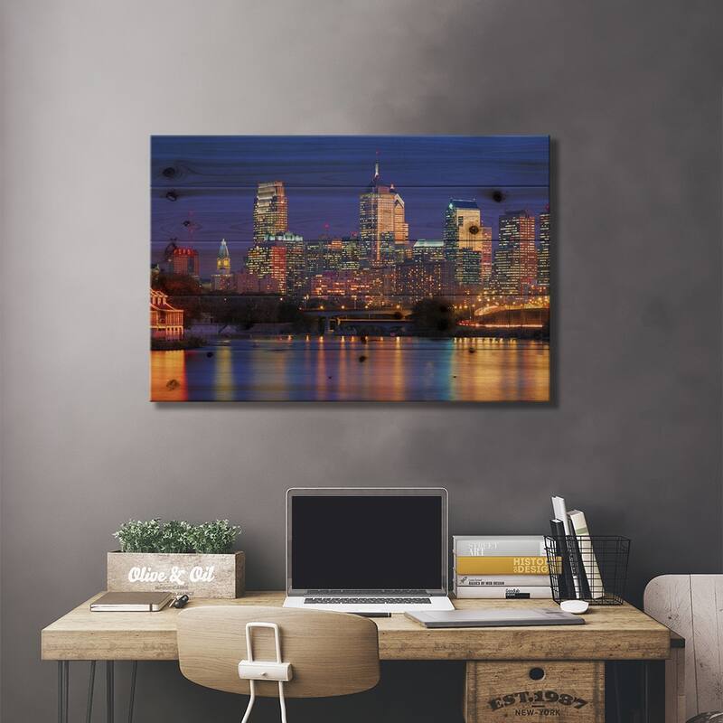 Philadelphia, Pennsylvania Print On Wood by Panoramic Images - Multi-Color