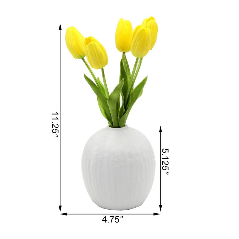11.25"H 5 Real-touch Tulips in 5"H Vase - ONE-SIZE