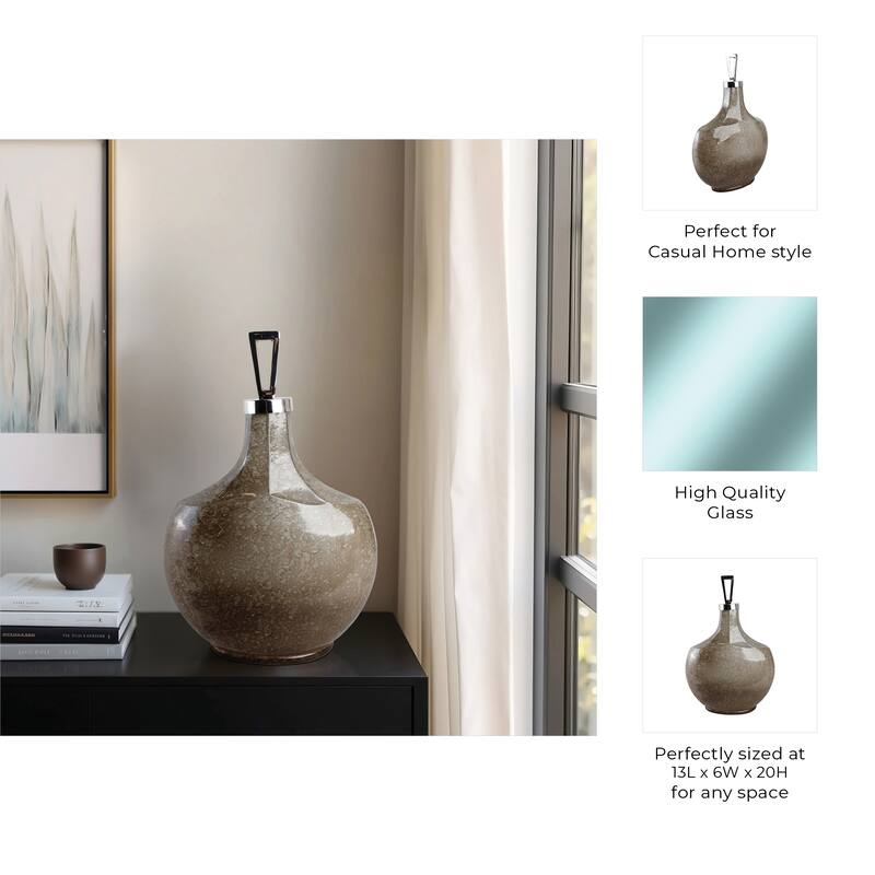 Glass Vase Handmade Decorative Accent Sculpture Artistic Display