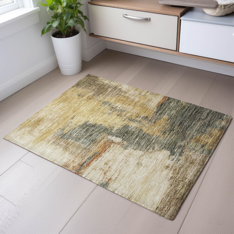 Premium Washable Super Soft Contemporary Mayfield Rug - Sage - 1'8" x 2'6"