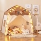 preview thumbnail 1 of 6, Kids Play Tent Bed Tent with String Lights Extra Large Playhouse Tent - 62" x 38.5" x 58" (L x W x H) Kids