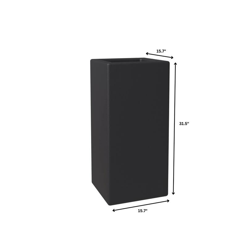 Modern Tall Square in Fiberstone and MGO Clay Planter Terra Series
