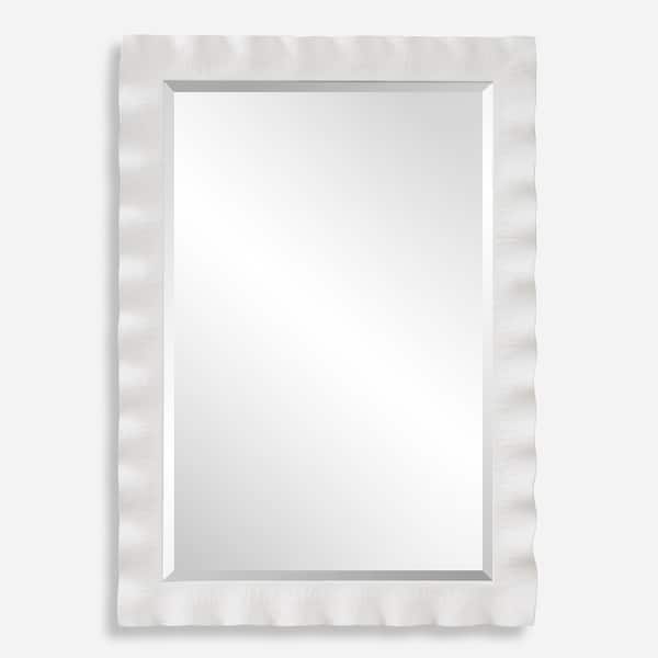 slide 2 of 6, Uttermost Haya White Scalloped Mirror - 40'' H X 28.25'' W X 3'' D