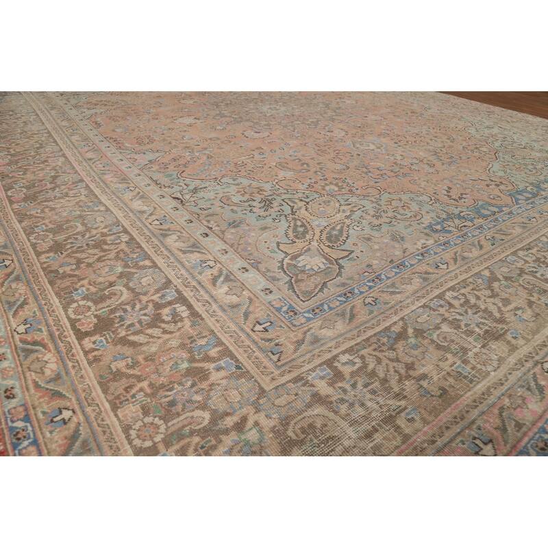 Floral Tabriz Persian Area Rug Handmade Living Room Wool Carpet - 9'8"x 12'7"