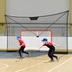 preview thumbnail 11 of 9, Black Hockey Net Backstop with Iron Frame and Sandbag Design
