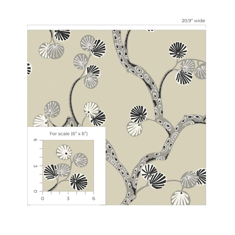 Seabrook Designs Allegra Branches Non-Woven Unpasted Wallpaper