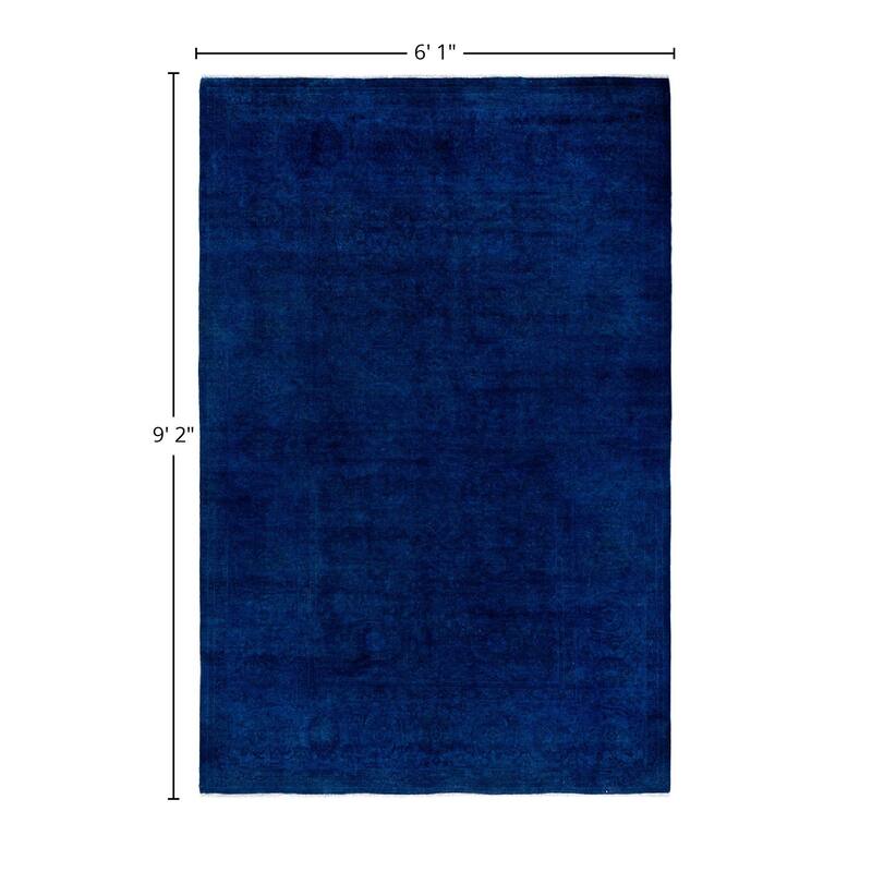 Fine Vibrance One-of-a-Kind Hand-Knotted Area Rug - Blue, 6' 1" x 9' 2" - 6' 1" x 9' 2"