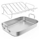 preview thumbnail 4 of 8, Roasting Pan 15.6" with V-Shaped Rack Non-Stick Heavy-Duty Steel
