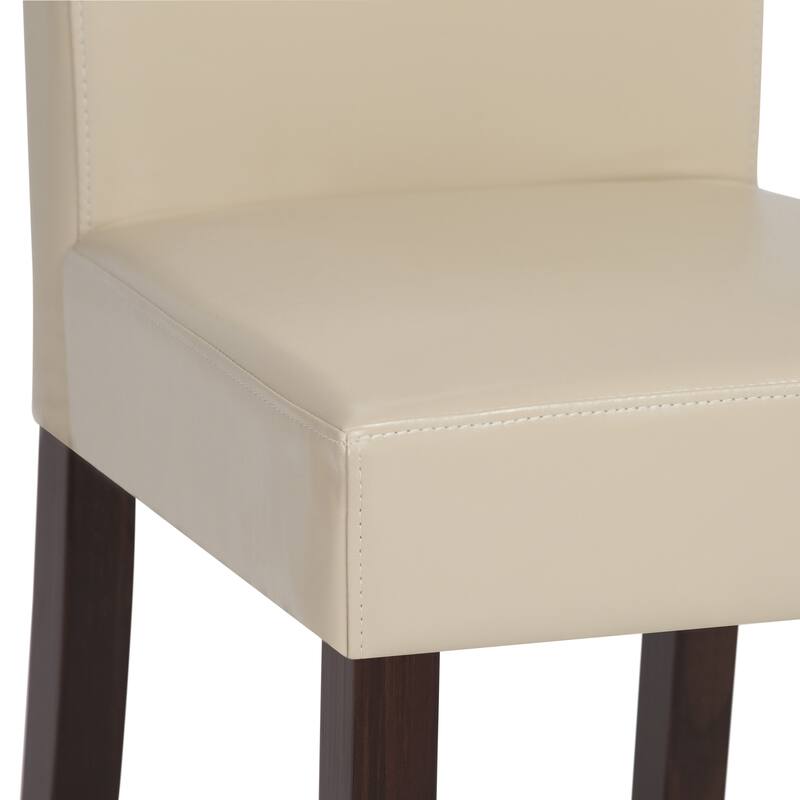 WYNDENHALL Normandy Transitional 7 Pc Dining Set with 6 Upholstered Parson Chairs and 66 inch Wide Table