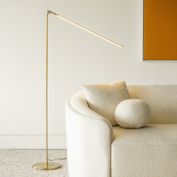 Brightech Libra 64.5 in. Antique Brass Industrial Dimmable and Color Temperature Adjustable LED Floor Lamp On Sale Bed Bath Beyond 36547616