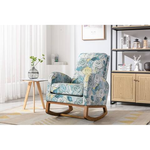 Living Room Comfortable Rocking Chair Arm Chair with High Backrest & Cozy Armrest