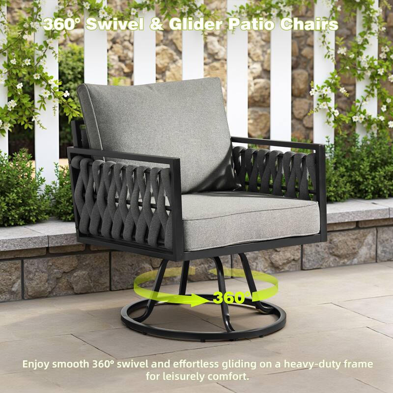 XIZZI 6-Piece Outdoor Patio Furniture Conversation Set