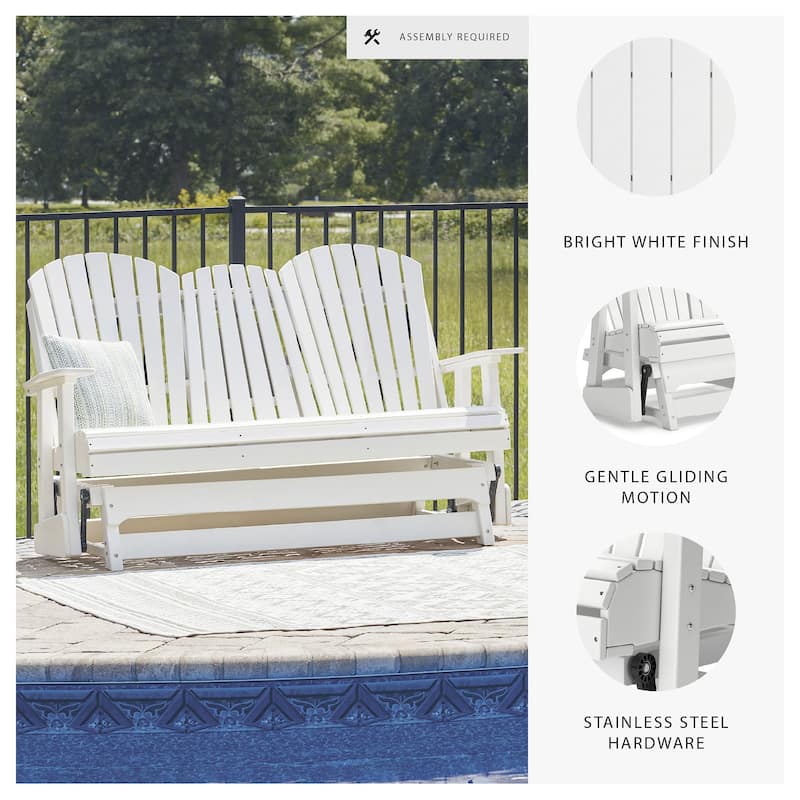 Signature Design by Ashley Hyland wave Outdoor Glider Loveseat - 67" W x 31.5" D x 41.75" H