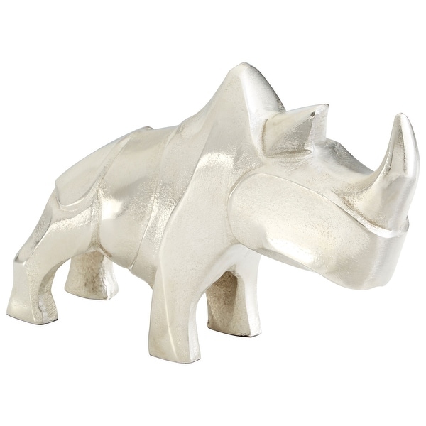 Cyan Design 09725 Ricky Rhino Aluminum Rhinoceros Statue - Raw Nickel