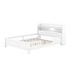 preview thumbnail 12 of 10, White Full Size Platform Bed w/LED Light, Storage Headboard, Guardrail