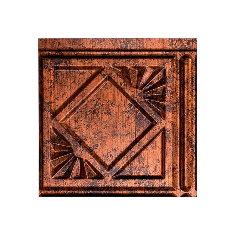 FASÄDE Traditional Style 4 Decorative Vinyl Backsplash Panel - 6X6 Inch Sample - Moonstone Copper