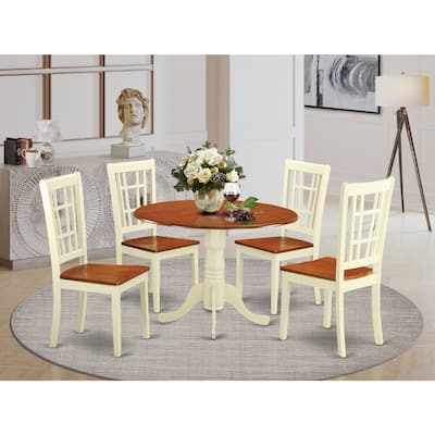 Kitchen Table Set for 4 - Dining Table with 4 Chairs - Wood Dinette Set - Home Dining Room Furniture