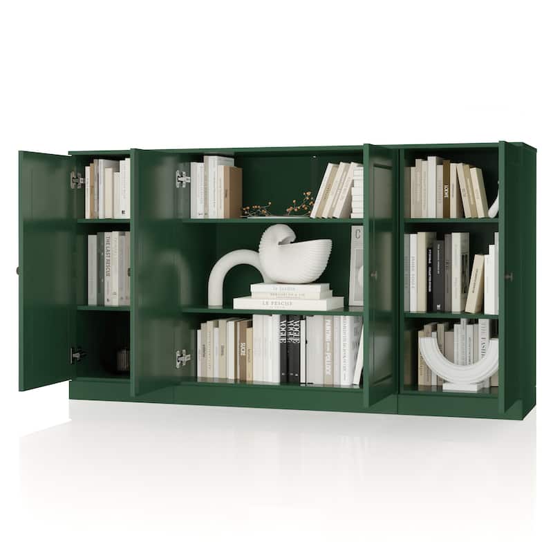 100% Solid Wood 65" Sideboard with Clear, Frosted Glass or Solid Wood Doors by Palace Imports