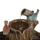 preview thumbnail 5 of 6, Brown Resin Carved Tree Bird Bath Fountain - 33.9" H x 18.9" W x 18.9" D