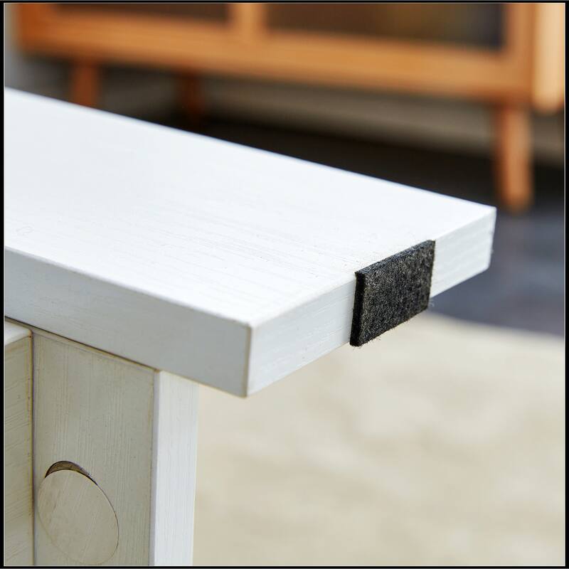 White MDF Double Layered Coffee Table