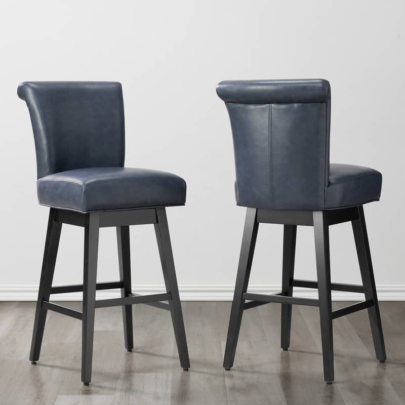 Spruce & Spring Noah Upholstered 26-inch Counter Height Swivel Barstool Set