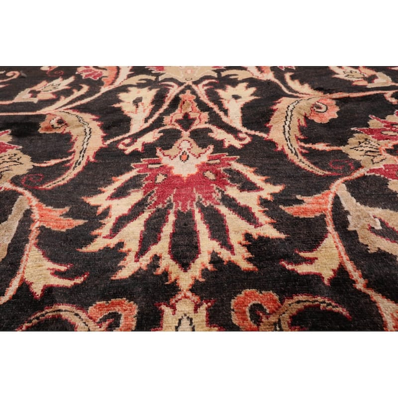 Hand Knotted Peshawar Charcoal 100% Wool Traditional Oriental Area Rug - 7' 10'' x 9' 11''