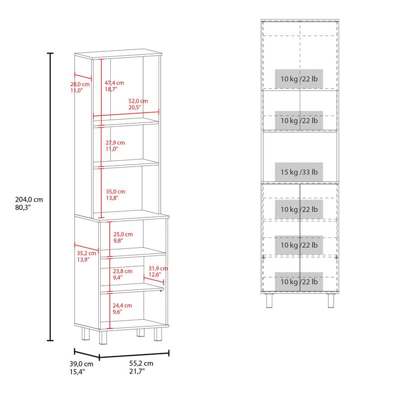 Bombona 80" High Double Cabinet Kitchen Pantry White