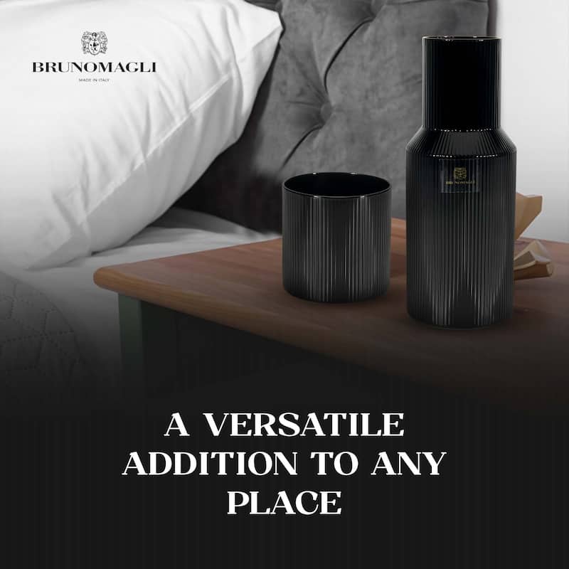 Bruno Magli Ribbed Carafe with Tumbler Lid - 28 oz