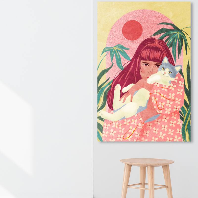 Wynwood Studio Canvas Fashion and Glam An Adorable Pair Pink and Light Pink Modern & Contemporary Wall Art Canvas Print - 54 x 36