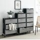 preview thumbnail 3 of 3, 18 in. Grey 5 Drawers Fabric Dresser Storage Tower with MDF Top