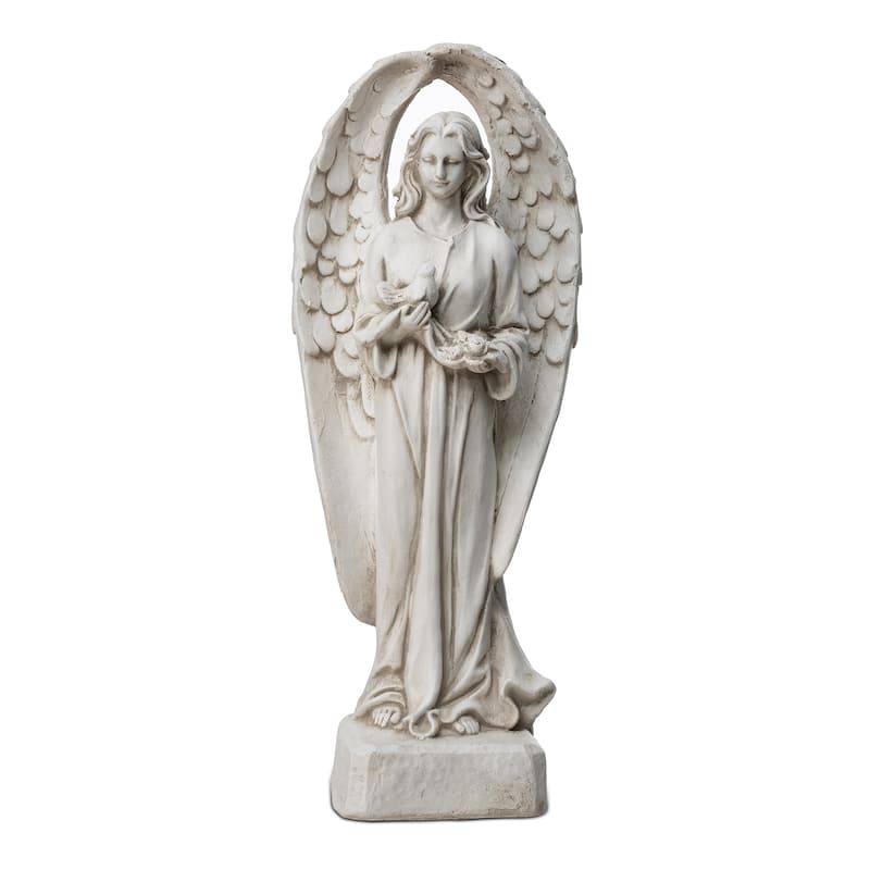 Glitzhome 20.5"H MGO Standing Archangel Garden Statue Outdoor Indoor Sculpture
