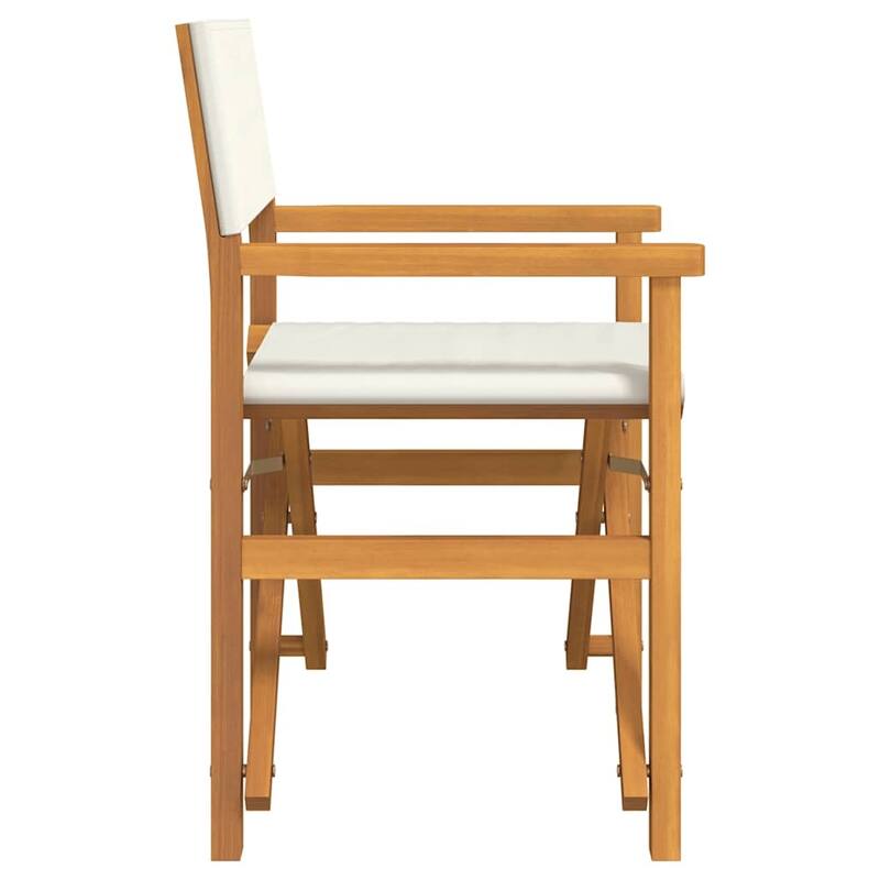 vidaXL Director's Chair Set of 2 Cream, Teak Solid Teak wood, Polyester - 21.5 x 22.4 x 33.5 in